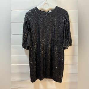 LILI SIDONIO MOLLY BRACKEN Black  Sequin Mini Dress size M/L